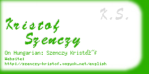 kristof szenczy business card